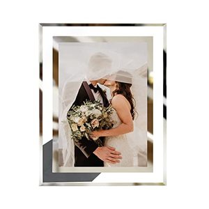 5x7 Wood Picture Frame Set Of 4 - Flat Profile, Includes Glass, Fits 4x6 With Mat Or 5x7 Without (Blue)