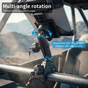 VINmounts Starlink Mini Tablet Clamp Mount Adjustable Universal Bracket Reinforced Nylon 1" & 1.5" Ball Compatible - Product Image 3