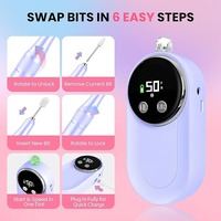 Lime à ongles professionnelle, lime électrique rechargeable haute performance 50000 tr/min pour l'élimination rapide de l'acrylique/du gel et le façonnage