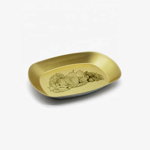 Scatola in Latta Personalizzata per Alimenti, Contenitore per Frutta, Snack, Patatine Fritte, Pollo Fritto, Picnic all'Aperto, <span class=keywords><strong>Cioccolato</strong></span>, Vassoio in Metallo Dorato - Product Image 5