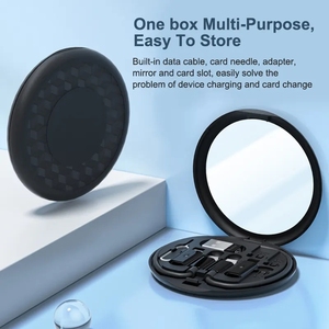 Gương Cáp dữ liệu thiết lập hộp lưu trữ đa chức năng kỹ thuật số USB Type-C adapter hộp lưu trữ di động sạc cáp hộp lưu trữ - Product Image 3