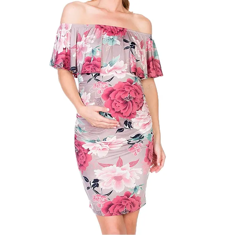 2022 wholesale women summer casual elegant pregnancy clothes women's Side ruched pregnant tank dresses