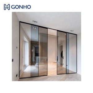 GONHO Système de <span class=keywords><strong>porte</strong></span> <span class=keywords><strong>coulissante</strong></span> automatique Intérieur Cadre étroit Sans rail en alliage d'aluminium <span class=keywords><strong>Isolation</strong></span> <span class=keywords><strong>phonique</strong></span> Portes coulissantes - Product Image 2