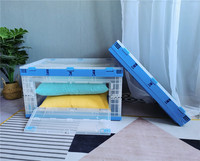 Boîte de rangement pliable rectangulaire transparente et durable en plastique PP recyclable, empilable et emboîtable