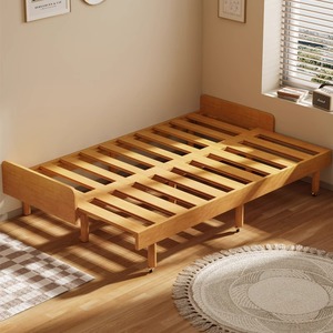 <b>Sofa</b> <b>Bed</b> Solid Wood Foldable Push Pull Convertible Double Or Single Size For <b>Small</b> Apartment Study Room - Product Image 3