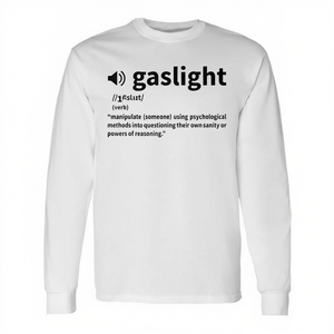 Camiseta de manga larga con definición del diccionario de gaslighting, ropa para la concienciación sobre la salud mental - Product Image 2