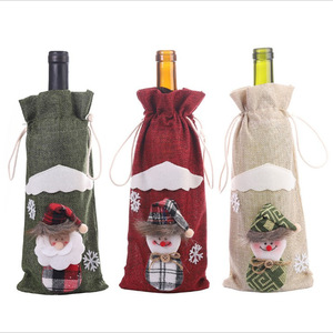Artículos de Decoración Navideña 2019: Fundas para Botellas de Vino, Bolsas para Botellas de Vino Tinto y Champán, Decoraciones de Mesa - Product Image 5