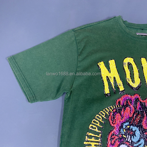 Quần Áo Nhà Sản Xuất Chất Lượng Cao 100% Cotton Quá Khổ Drop Shoulder Mens Ngắn Tay Áo Thời Trang In Loose Casual T-Shirt - Product Image 5