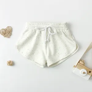 Custom Speckle Cotton Summer Kids Clothing Unisex Baby Shorts with Draw String