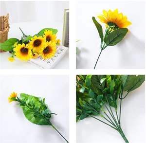 Bouquet de tournesol artificiel fleur décorative positive florissante pour le mariage et les hôtels et l'arrangement à la maison pour l'obtention du diplôme Esater - Product Image 3