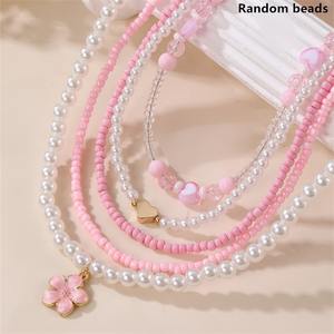 子供用ネックレス韓国風ハート型ビーズネックレス - Product Image 3