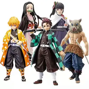 Toptan yüksek kalite iblis Slayer Anime figürleri PVC Anime oyuncaklar Kamado Tanjirou Agatsuma Zenitsu Action Figure Opp Unisex japonya