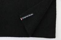 Écharpe Noire à Logo Personnalisé Homme, Style Urbain Minimaliste Tendance, Cache-Cou d'Hiver Doux et Épais, Tricot de Luxe Allure Créateur, Cadeau Unisexe