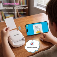 Printer Termal Tanpa Tinta Bertenaga AI Pembuat Stiker Tato Kustom Anak-Anak Printer Foto Mini Pembangkit Gambar AI DIY Mewarnai Tipe-C