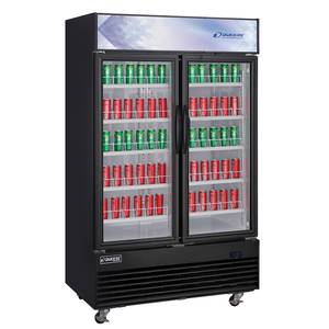 Refroidisseurs à toit droit noir affichage de boissons réfrigérateur vitrine refroidisseur porte en verre coulissante <span class=keywords><strong>congélateur</strong></span> boisson froide réfrigérateur pour supermarché - Product Image 1