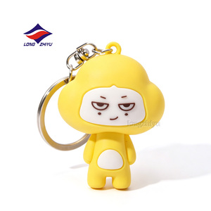 Porte-clés personnalisés LZY 20 ans, forme de dessin animé, PVC, logo personnalisé, porte-clés en caoutchouc 2D 3D, porte-clés en PVC, figurine de dessin animé - Product Image 3