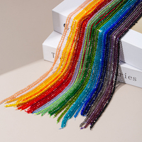 Vente en gros de perles de verre à facettes en cristal de 3mm perles de verre minuscules à facettes Rondelle de perles d'espacement en verre à facettes pour la fabrication de bijoux