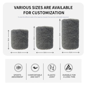 Tùy chỉnh bông ban nhạc cổ tay Terry vải thể thao tennis dây đeo cổ tay logo thêu sweatband dây đeo cổ tay - Product Image 2