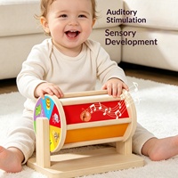 Tambour à tisser Montessori en bois massif pour l'éducation précoce, jouet éducatif, design arc-en-ciel, pour l'entraînement de la motricité fine des bébés, 6 pièces