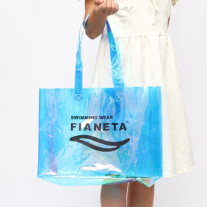 Пластиковая сумка из ПВХ на заказ с логотипом для подарочной упаковки, голографическая сумка-тоут через плечо, водонепроницаемая, для летнего пляжа - Product Image 4