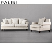 Fauteuil rembourré à siège unique Beige nordique chaise de canapé en tissu de Style Antique pour salon meubles en bois modulaires pour hôtels