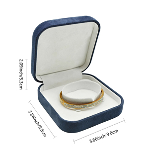 Factory Handmade Rounded Square Empaques Para Joyeria Pendant Ring Jewelry Packaging Custom Suede Velvet Jewelry Box with logo - Product Image 2
