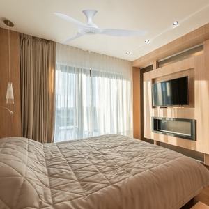 Ventilateur de plafond moderne <span class=keywords><strong>Haiku</strong></span> de 52 pouces, nouvelle conception 2022, faible consommation d'énergie, télécommande, couleur blanche, avec certification CB CE - Product Image 5