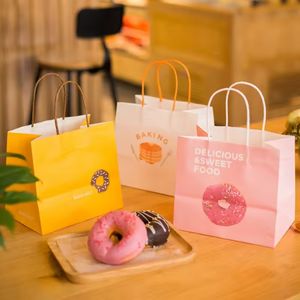 Bolsa de papel Kraft personalizada Dinosource, materiales reciclados, mango largo a mano, impresión Offset, regalos confiables para venta minorista de alimentos - Product Image 6