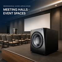 Subwoofer actif 400W, woofer 12 pouces, sensibilité 92dB, 25Hz-500Hz, entrée/sortie stéréo, système audio professionnel pour basses