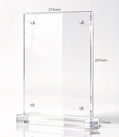 Support de Table en Acrylique en Forme de T Magnétique pour Cartes de Visite, Présentoir de Bureau pour Conférences, Magasins, Menus et Listes de Prix