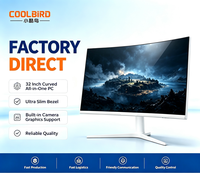 Computadora Todo en Uno COOLBIRD de 32 Pulgadas con Pantalla Curva, Cámara Opcional y GPU Discreta para Oficina en Casa y Negocios