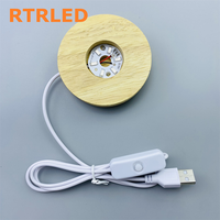 Lampe LED ronde USB 5V à lumière ultraviolette UV LED, lumière noire 395NM 400NM UV395, lumière noire 395, base de lampe LED en bois