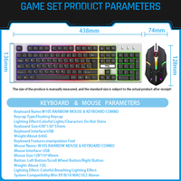 Clavier et souris de jeu USB filaire espagnol personnalisé Combo souris et clavier optiques ergonomiques rétroéclairés par LED pour ordinateur de bureau
