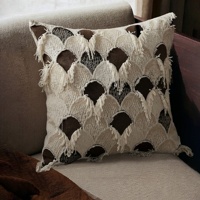 Housse de coussin jacquard géométrique style vintage sauvage avec pompons pour canapé, salon, chambre, décoration intérieure, nettoyage facile