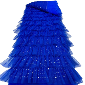 Nuova moda di alta qualità di lusso in pizzo <span class=keywords><strong>ricamato</strong></span> con paillettes e volant tessuto in <span class=keywords><strong>Tulle</strong></span> <span class=keywords><strong>per</strong></span> matrimonio abito da sposa - Product Image 6