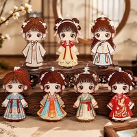 Breloques brodées mignonnes style Hanfu pour filles, pendentifs de poupée traditionnels chinois pour sacs à dos et accessoires DIY en gros