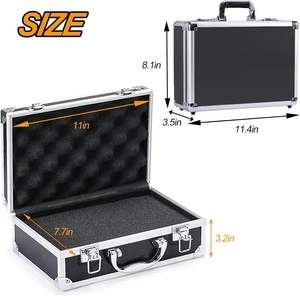 Maletín de aluminio duro Estuche de almacenamiento de bloqueo portátil con espuma para piezas de herramientas artesanales Cámaras Efectivo Viaje y accesorios - Product Image 5