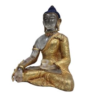 Excellente qualité inde laiton religieux bouddha or filigrane fabriqué à la main musée finition Statue Sculpture Figurine - Product Image 3