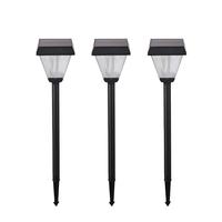 Lampe solaire LED carrée à température de couleur double, dimmable, étanche IP54, pour éclairage paysager extérieur, jardin et pelouse, avec piquet
