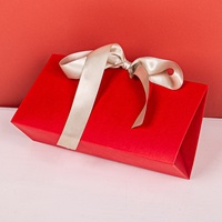 Boîte cadeau de mariage rigide rouge de luxe personnalisée et recyclable avec estampage à chaud UV et impression quadricolore pour l'emballage cadeau