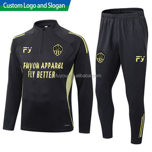 Gratis verzending Heren Voetbalclub Trainingspak 2025/2026 Half-Zakelijke Kraag Lange Mouwen Jersey 100% Polyester Glitter - Product Image 1