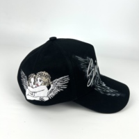 Casquette de baseball personnalisée avec ailes d'ange en sublimation, soudure haute fréquence pour logo en relief 3D