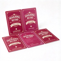 Ensemble de cartes de jeu de Mahjong élégant et charmant, mélangeur de tuiles à rayures de style preppy