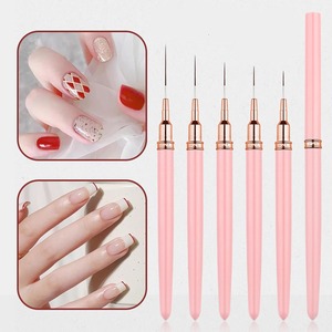 Hadiyah Beauty - Juego <span class=keywords><strong>de</strong></span> 5 Pinceles para Decoración <span class=keywords><strong>de</strong></span> <span class=keywords><strong>Uñas</strong></span> con Delineador <span class=keywords><strong>de</strong></span> Gel <span class=keywords><strong>Rosa</strong></span>/Negro, Ultrafinos, para Delineado y Diseño <span class=keywords><strong>de</strong></span> <span class=keywords><strong>Uñas</strong></span> Postizas - Product Image 3