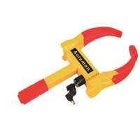 Antivol de volant Haitan CQ6994 avec clé croisée, en acier et revêtement PVC rouge/jaune, antivol pour voiture, vente en gros