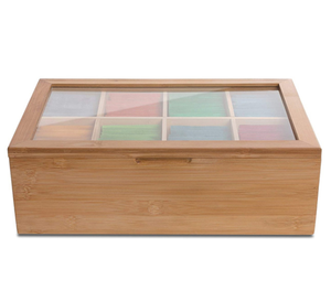 Wanuocraft Luxe Massief Bamboe Theedoos Op Maat Van Hoge Kwaliteit Geschilderde Rechthoekige Vorm Handgemaakt Logo Afdrukken 6 8 Compartimenten - Product Image 2