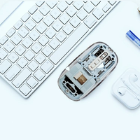 Mouse optik USB 2.4GHz transparan, Mouse optik USB Mode tiga magnetik BT nirkabel satu klik Desktop tipe-c dapat diisi ulang untuk PC