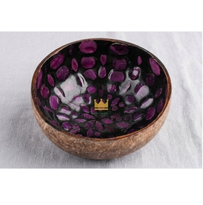 Premium Inlaid Mother of Pearl Coconut Bowls Natural Organic Vegan Salad Bowls Handcrafted Vietnamese <b>Lacquerware</b> - Product Image 2