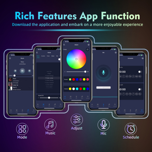 Bán buôn RGB Neon dây Ánh Sáng IP67 không thấm nước 5m/10m linh hoạt <span class=keywords><strong>LED</strong></span> Strip âm nhạc đồng bộ nhiều chế độ cho phòng chơi game trong nhà trang trí nội thất - Product Image 4