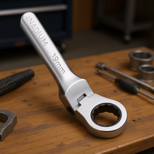 Clé combinée Fervi 19 mm avec tête à cliquet articulée - Product Image 3